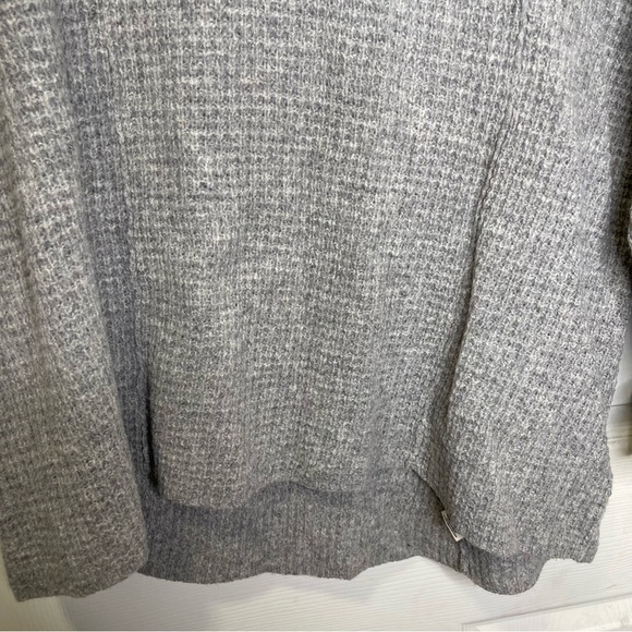 Free People Sidewinder 100% Wool Sweater Oversized Cowl Neck Grey Sz M - Picture 4 of 13